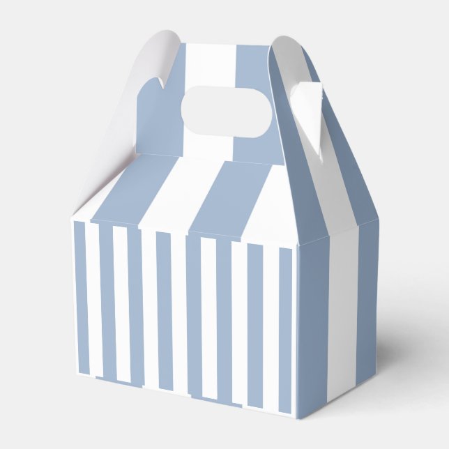 Gable Favour Box Stripe Blue and White (Front Side)
