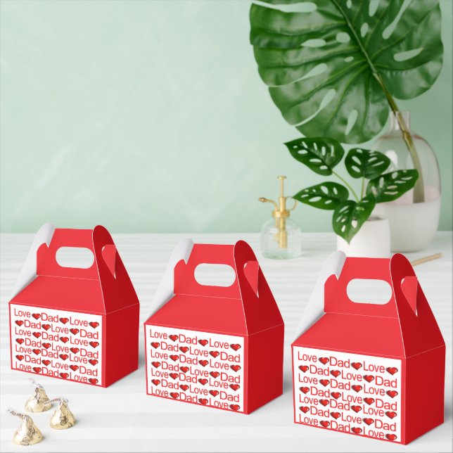 Gable Favour Box Valentine's Day Love Dad Red Hear (Multiple)