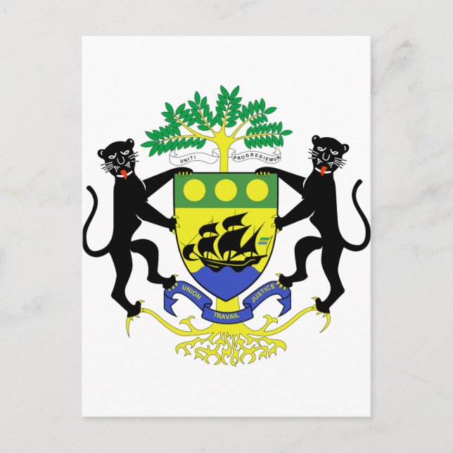 Gabon Coat of Arms Postcard (Front)