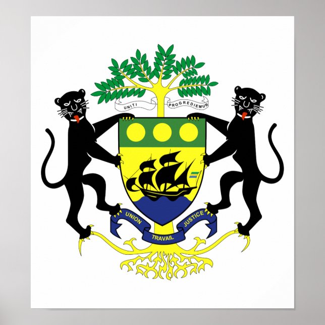 Gabon Coat Of Arms Poster (Front)