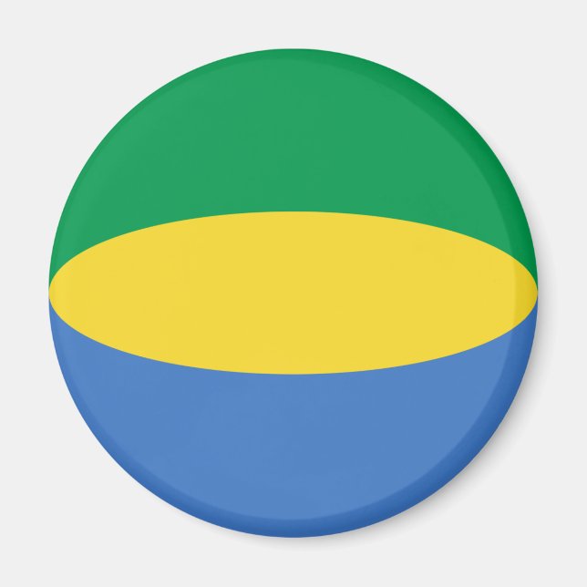 Gabon Fisheye Flag Magnet (Front)