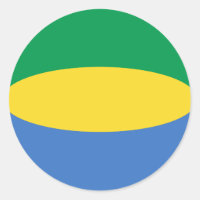 Gabon Fisheye Flag Sticker