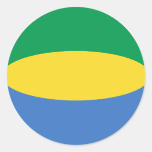 Gabon Fisheye Flag Sticker