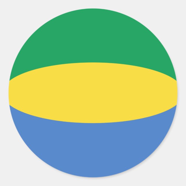 Gabon Fisheye Flag Sticker (Front)