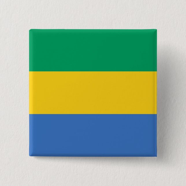 Gabon Flag 15 Cm Square Badge (Front)