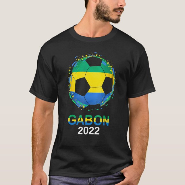 Gabon Flag 2022 Supporter Gabonese Soccer Team Gab T-Shirt (Front)