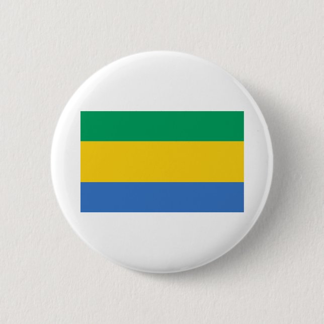 Gabon Flag 6 Cm Round Badge (Front)