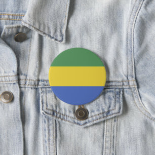 Gabon flag 7.5 cm round badge