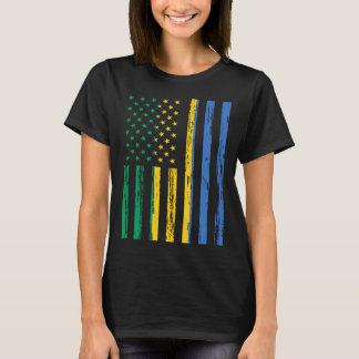 Gabon Flag America US It is in my DNA  for Gabones T-Shirt