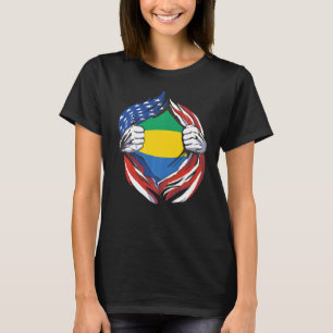 Gabon Flag American Proud of My Gabonese Heritage T-Shirt