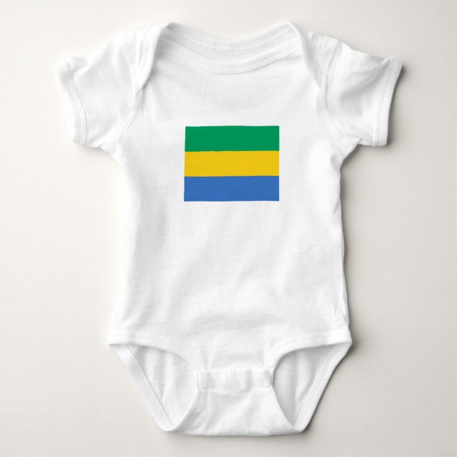 Gabon Flag Baby Bodysuit (Front)