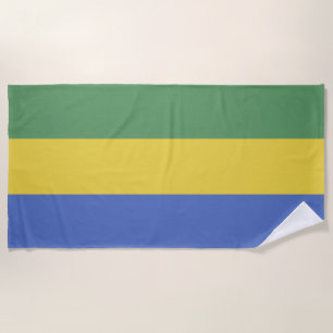 Gabon flag beach towel
