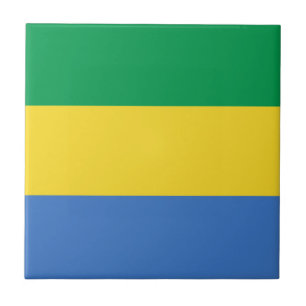 Gabon Flag Ceramic Tile
