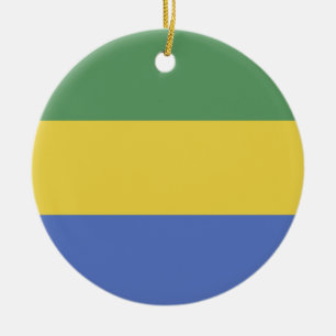 Gabon flag ceramic tree decoration