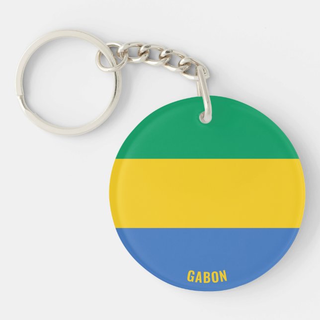 Gabon Flag Charming Patriotic Key Ring (Front)