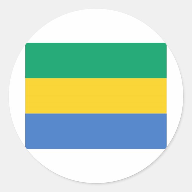 Gabon Flag Classic Round Sticker (Front)