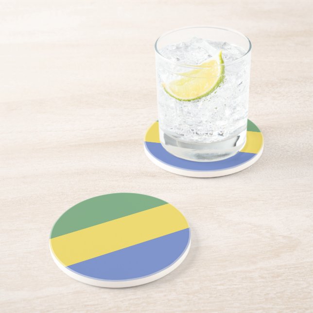 Gabon flag coaster (Side)