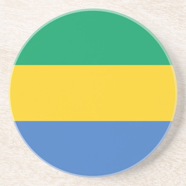 Gabon Flag Coaster (Front)
