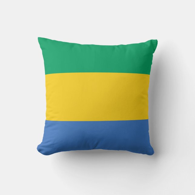 Gabon Flag Cushion (Front)
