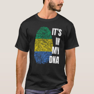 Gabon Flag Dna Fingerprint Black History Month  1 T-Shirt
