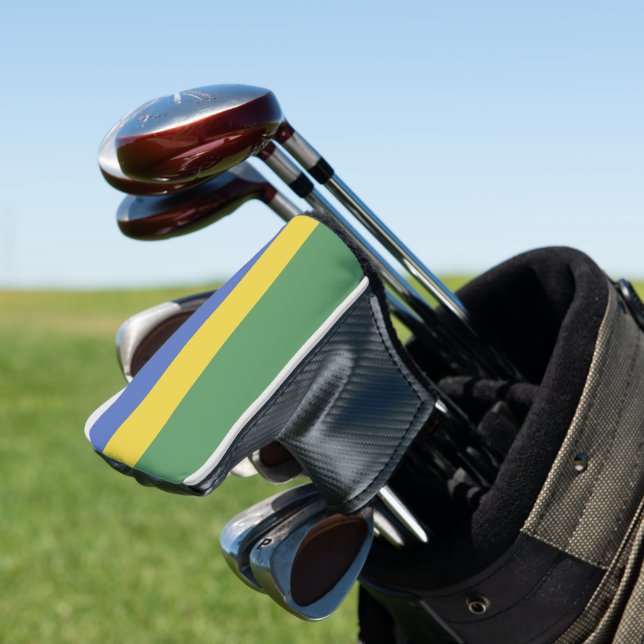 Gabon flag golf head cover (In Situ)