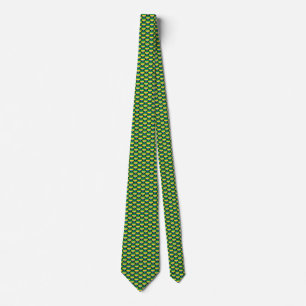 Gabon Flag Hearts Tie