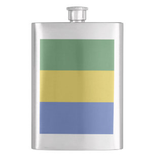 Gabon flag hip flask