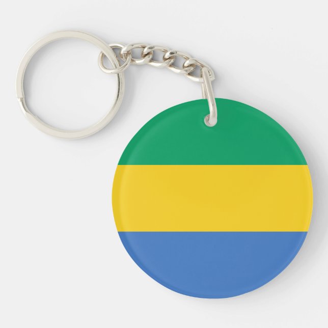 Gabon Flag Key Ring (Front)