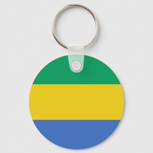 Gabon flag key ring (Front)