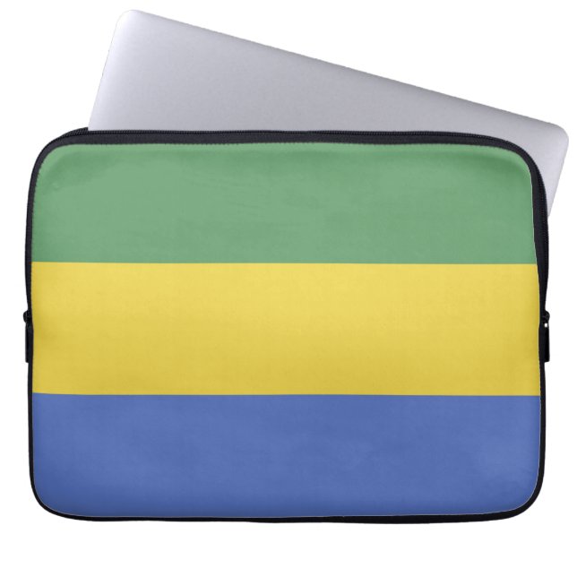 Gabon flag laptop sleeve (Front)