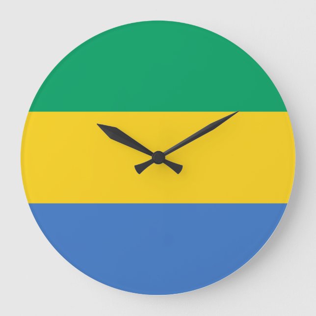 Gabon Flag Large Clock (Front)