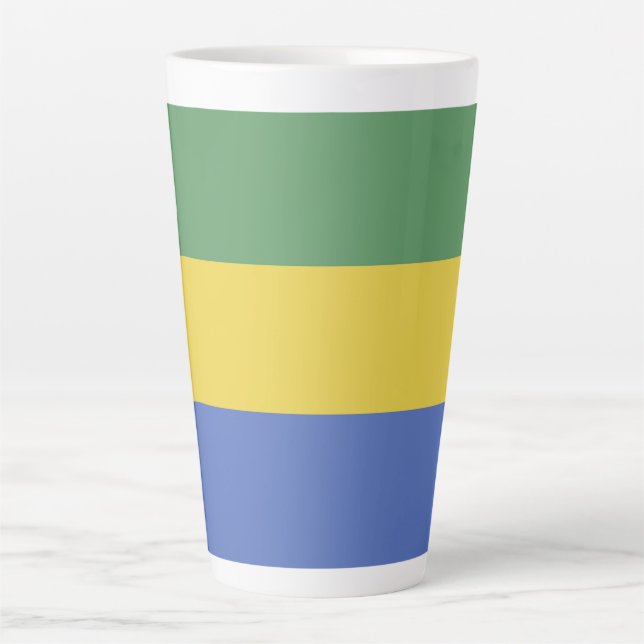 Gabon flag latte mug (Front)