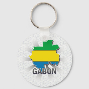 Gabon Flag Map 2.0 Key Ring