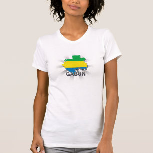 Gabon Flag Map 2.0 T-Shirt