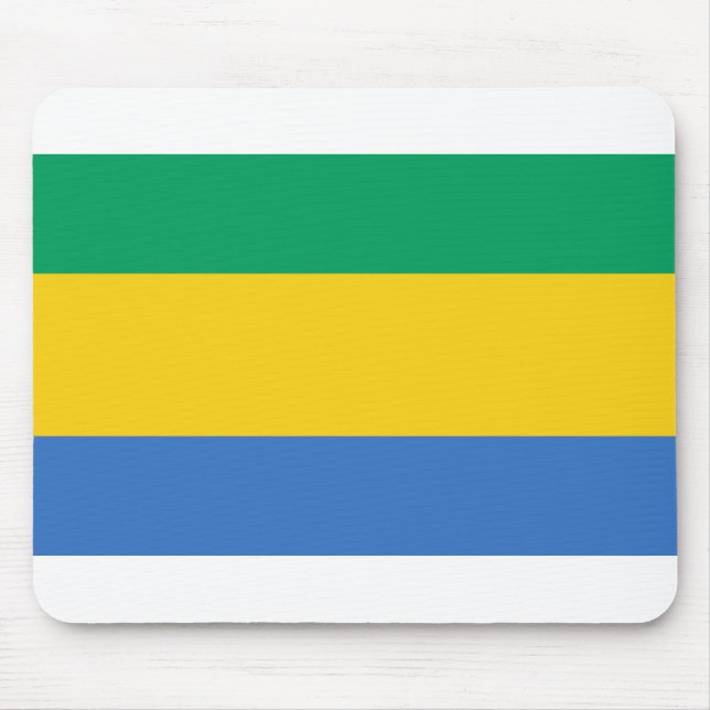 Gabon Flag Mouse Mat (Front)