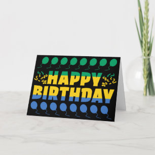 Gabon Flag Patriotic Birthday Card