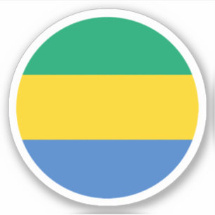 Gabon Flag Round Sticker