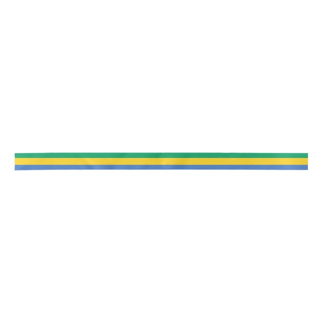Gabon flag  satin ribbon (Front)