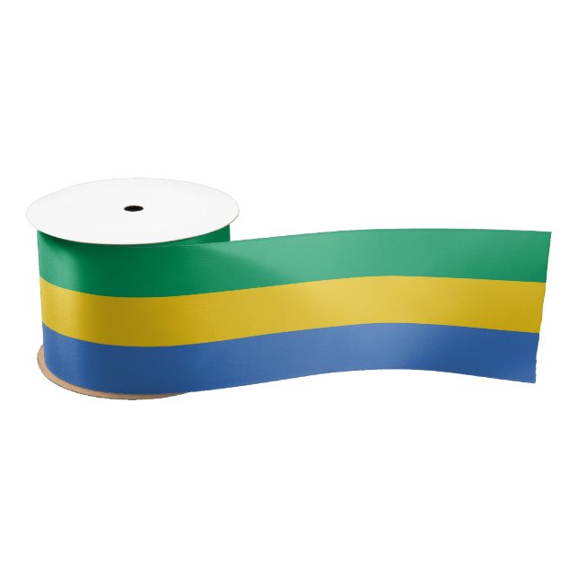 Gabon Flag Satin Ribbon (Spool)