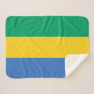 Gabon Flag Sherpa Blanket