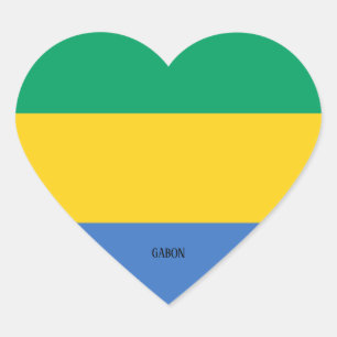 Gabon Flag Splendid Patriotic Heart Sticker