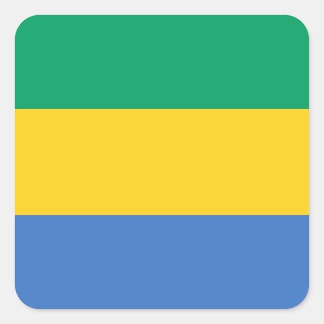Gabon Flag Square Sticker (Front)