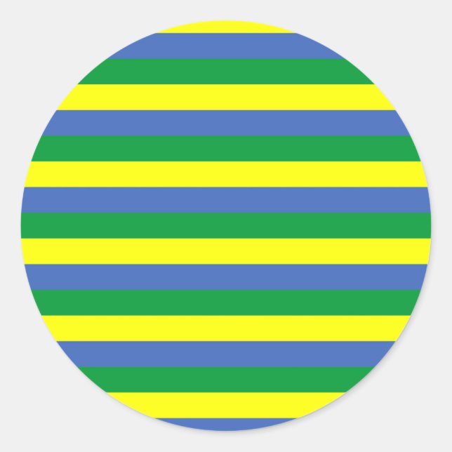 gabon flag stripes classic round sticker (Front)