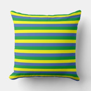 gabon flag stripes country symbol green blue yello cushion
