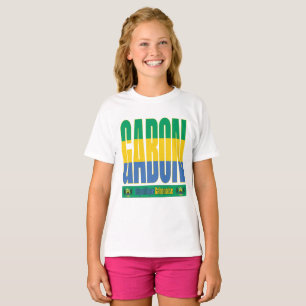 Gabon Flag Text Design T-Shirt