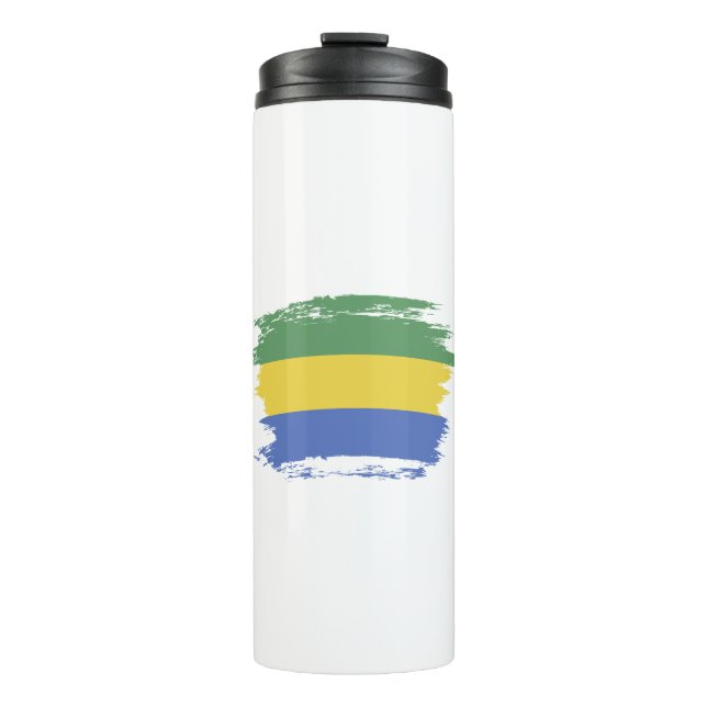 Gabon flag thermal tumbler (Front)