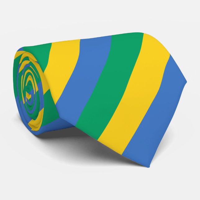 Gabon Flag Tie (Rolled)