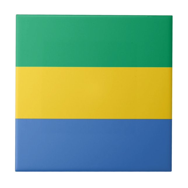 Gabon Flag Tile (Front)