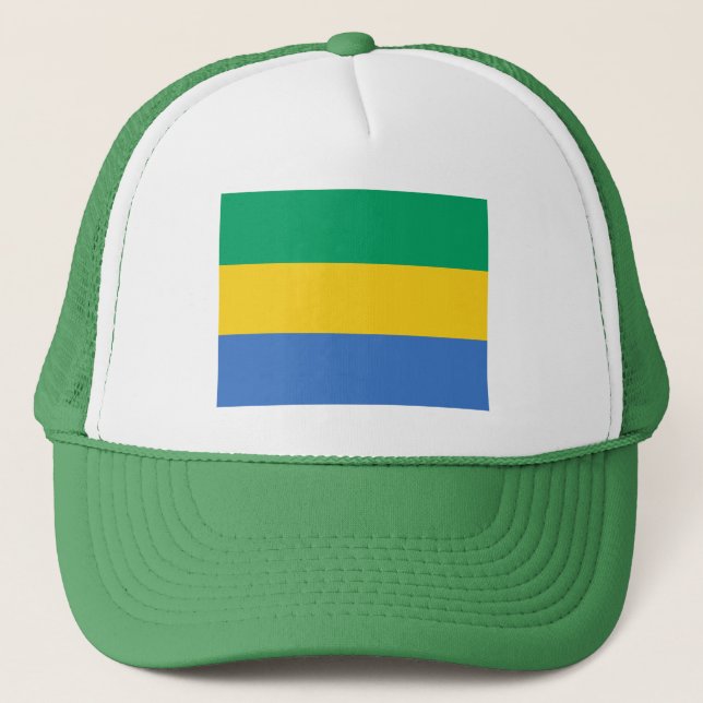 Gabon Flag Trucker Hat (Front)