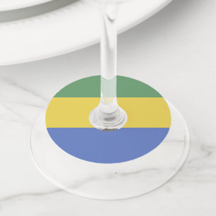Gabon flag wine glass tag